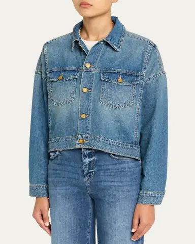 L'Agence Vianney High-Low Cropped Denim Jacket | Thumbnail 4 L'Agence Vianney High-Low Cropped Denim Jacket | Thumbnail 4