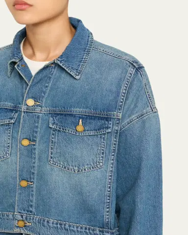 L'Agence Vianney High-Low Cropped Denim Jacket | Thumbnail 5 L'Agence Vianney High-Low Cropped Denim Jacket | Thumbnail 5