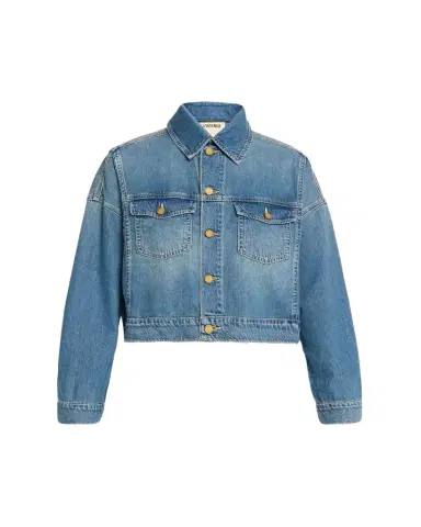 L'Agence Vianney High-Low Cropped Denim Jacket | Thumbnail 1 L'Agence Vianney High-Low Cropped Denim Jacket | Thumbnail 1