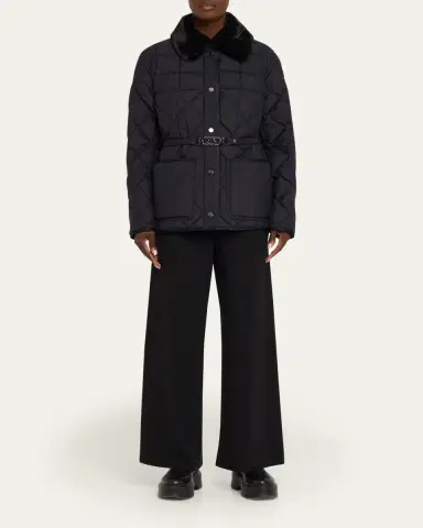 Moncler Cygne Faux Fur-Trimmed Down Jacket | Thumbnail 2