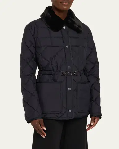 Moncler Cygne Faux Fur-Trimmed Down Jacket | Thumbnail 3