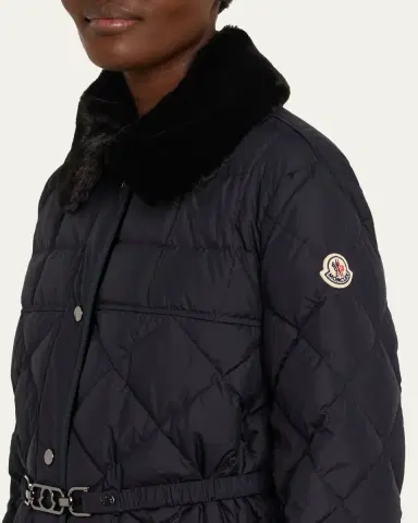 Moncler Cygne Faux Fur-Trimmed Down Jacket | Thumbnail 4