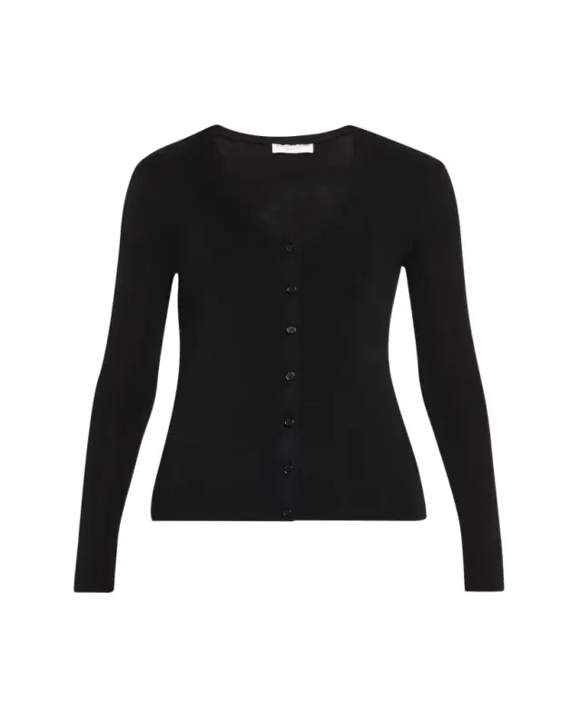 Rib Knit Merino Wool-Silk Cardigan