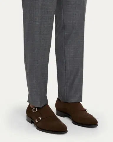 Brioni Men's Milano Suede Cap-Toe Double-Monk Strap Loafers | Thumbnail 2