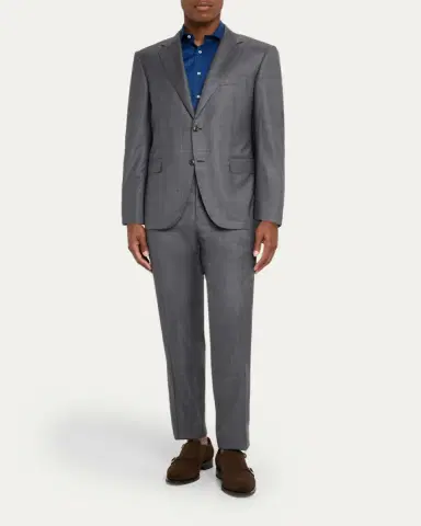 Brioni Men's Milano Suede Cap-Toe Double-Monk Strap Loafers | Thumbnail 3