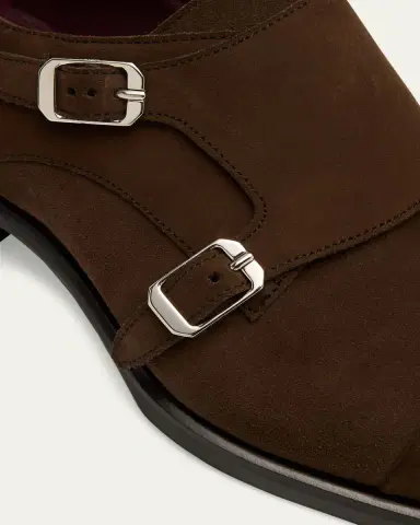 Brioni Men's Milano Suede Cap-Toe Double-Monk Strap Loafers | Thumbnail 5