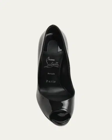 Christian Louboutin 120mm Lady Z Patent Leather Peep-Toe Pumps | Thumbnail 3