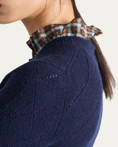 Prada Cashmere Fitted Crewneck Sweater | Thumbnail 4