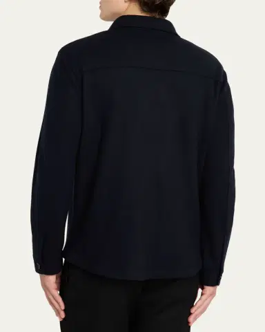 Maurizio Baldassari Men's Solferino Cashmere Raw Edge Overshirt | Thumbnail 3