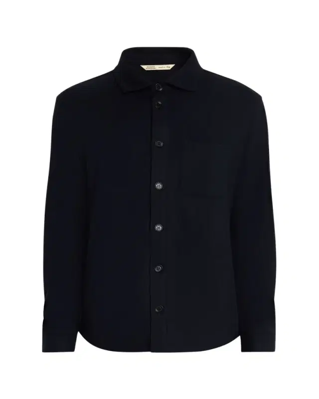 Men's Solferino Cashmere Raw Edge Overshirt