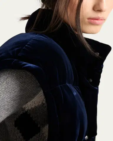 Prada Convertible Cropped Velvet Down Jacket | Thumbnail 5 Prada Convertible Cropped Velvet Down Jacket | Thumbnail 5