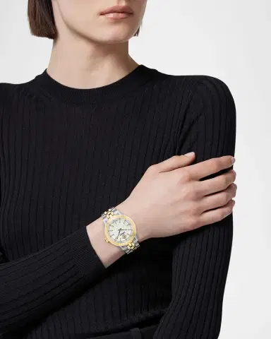 Versace V-Code 36mm Two Tone Bracelet Watch | Thumbnail 6 Versace V-Code 36mm Two Tone Bracelet Watch | Thumbnail 6