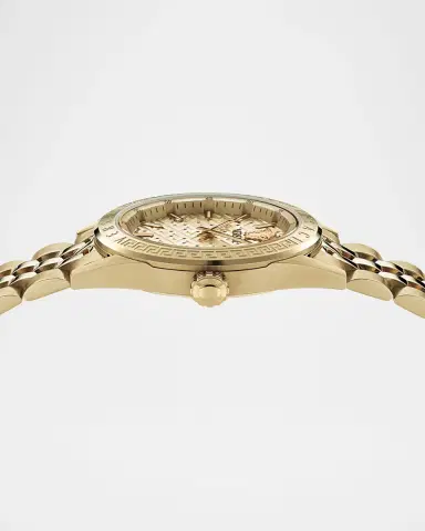 Versace V-Code 36mm IP Yellow Gold Bracelet Watch | Thumbnail 4