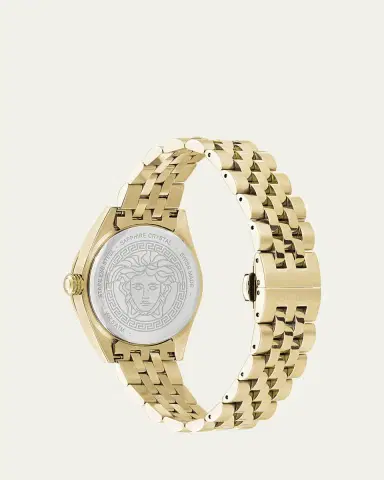 Versace V-Code 36mm IP Yellow Gold Bracelet Watch | Thumbnail 5