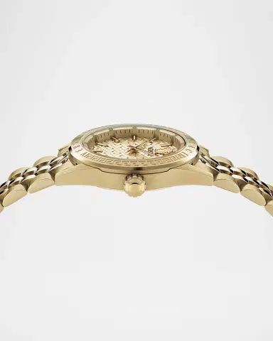 Versace V-Code 36mm IP Yellow Gold Bracelet Watch | Thumbnail 7