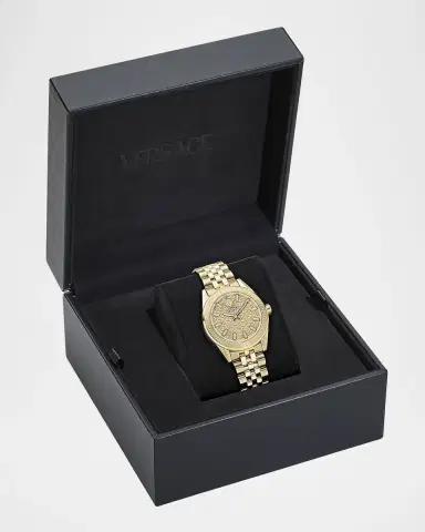 Versace V-Code 36mm IP Yellow Gold Bracelet Watch | Thumbnail 9