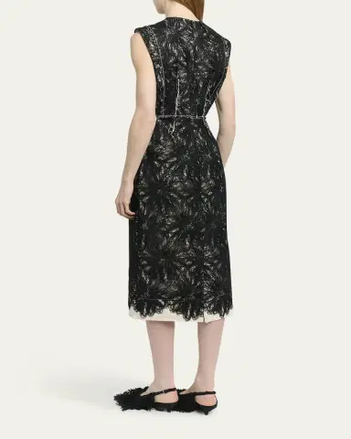 Erdem Lace Sleeveless Pencil Midi Dress | Thumbnail 3 Erdem Lace Sleeveless Pencil Midi Dress | Thumbnail 3