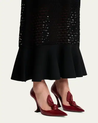 Lanvin 100mm Leather Bow Pumps | Thumbnail 25