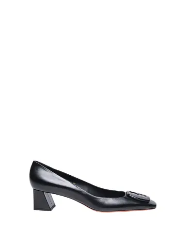 Santoni Calfskin Buckle Block-Heel Pumps | Thumbnail 1