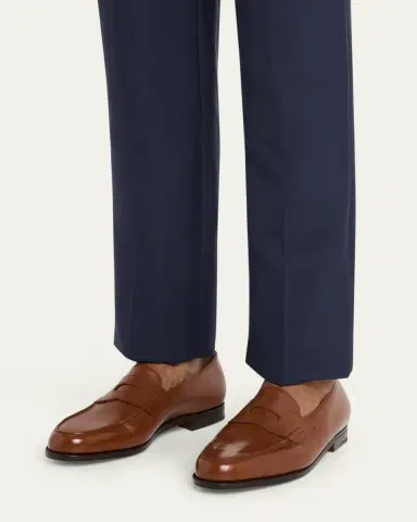 John Lobb Men's Lopez Leather-Sole Penny Loafers | Thumbnail 3