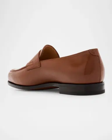 John Lobb Men's Lopez Leather-Sole Penny Loafers | Thumbnail 8