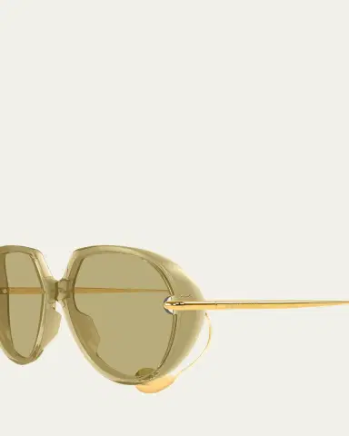 Bottega Veneta Drop 60mm Recycled Acetate Round Sunglasses | Thumbnail 3 Bottega Veneta Drop 60mm Recycled Acetate Round Sunglasses | Thumbnail 3