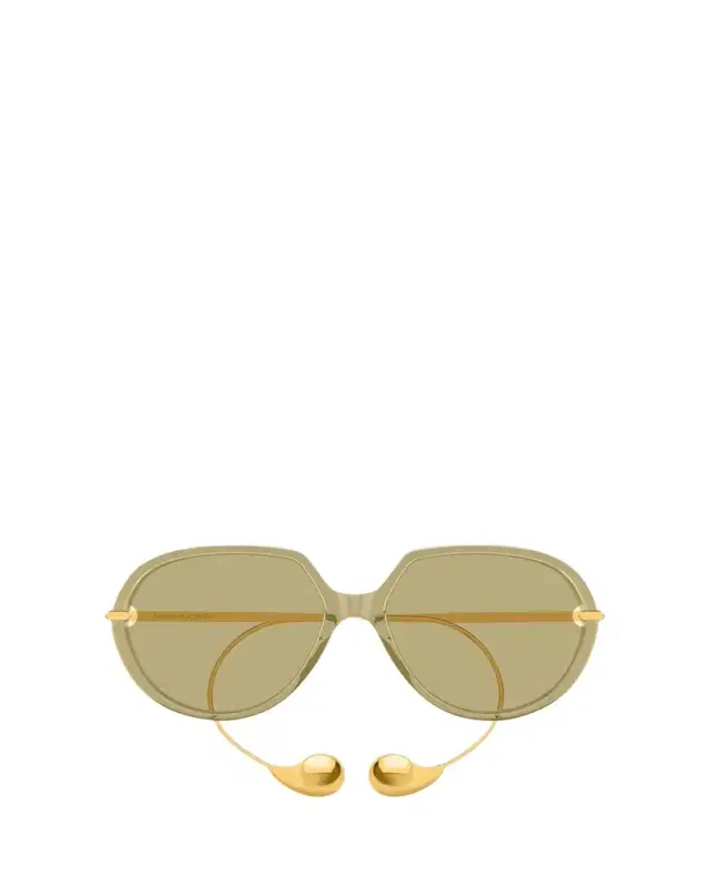 Bottega Veneta Drop 60mm Recycled Acetate Round Sunglasses
