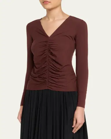 Wolford Pure Ruched Long-Sleeve Top | Thumbnail 4