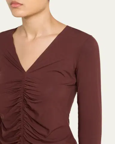Wolford Pure Ruched Long-Sleeve Top | Thumbnail 5