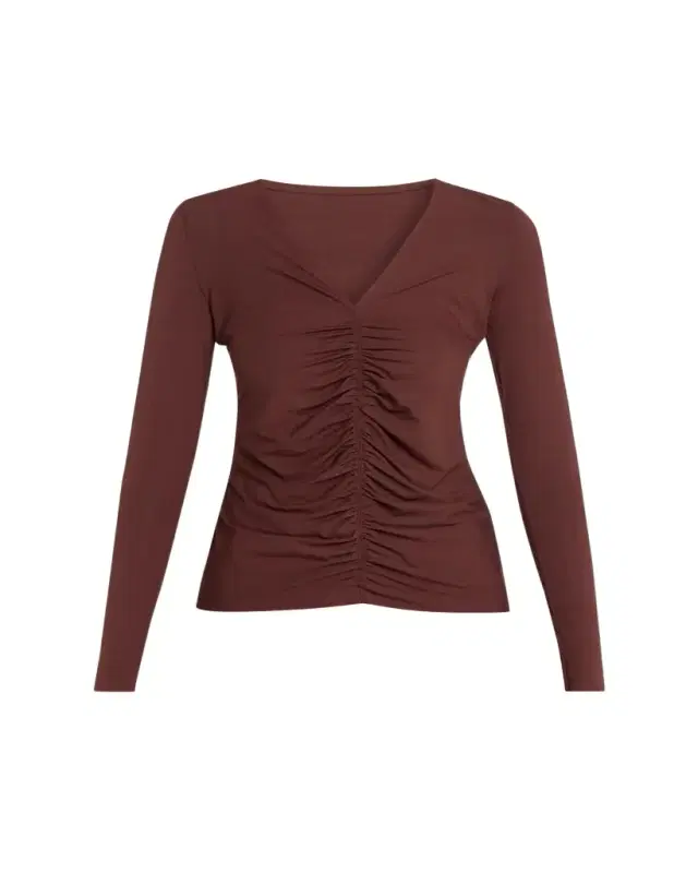 Wolford Pure Ruched Long-Sleeve Top