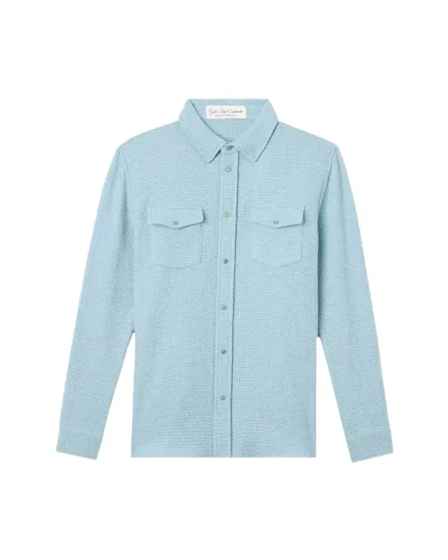 Men's Stardust Waffle Textured Cashmere Sport Shirt