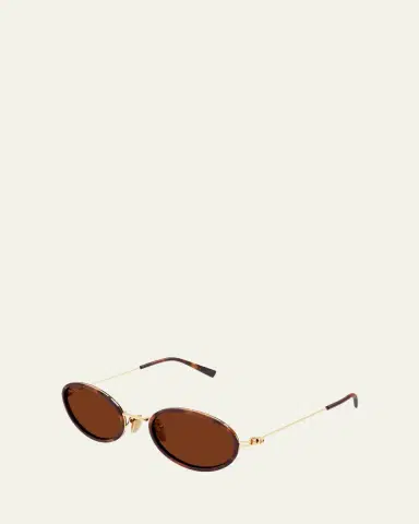 Gucci Emblem 52mm Acetate & Metal Oval Sunglasses | Thumbnail 2 Gucci Emblem 52mm Acetate & Metal Oval Sunglasses | Thumbnail 2