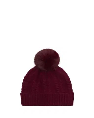 Sofia Cashmere Faux Fur Pom Cashmere Beanie | Thumbnail 1 Sofia Cashmere Faux Fur Pom Cashmere Beanie | Thumbnail 1