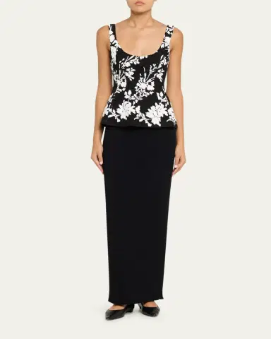 PRABAL GURUNG Sequin Floral-Embroidered Eyelet Tank Top | Thumbnail 2
