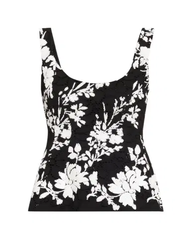 PRABAL GURUNG Sequin Floral-Embroidered Eyelet Tank Top | Thumbnail 1