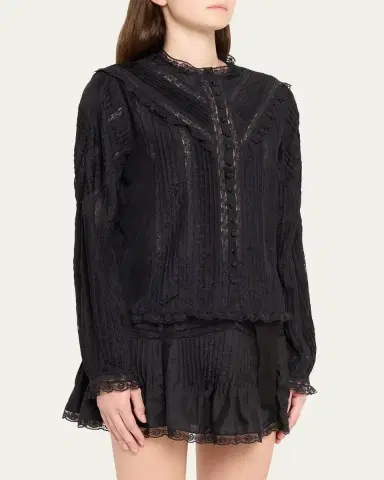 LoveShackFancy Aralina Silk Blouse | Thumbnail 4