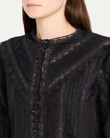 LoveShackFancy Aralina Silk Blouse | Thumbnail 5