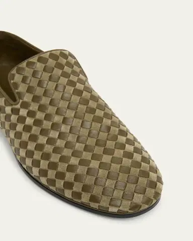 Bottega Veneta Men's Sunday Intrecciato Leather Slippers | Thumbnail 2