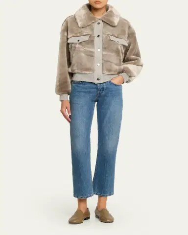 FAZ Short Faux-Fur Bomber Jacket | Thumbnail 2