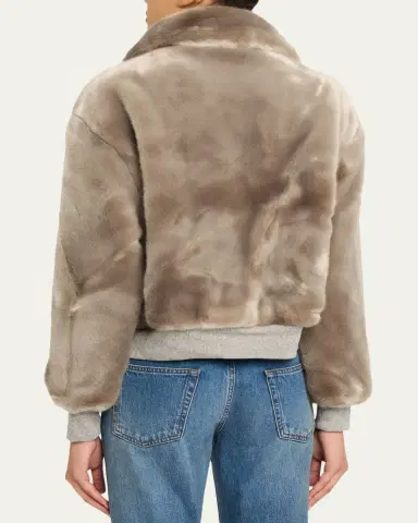 FAZ Short Faux-Fur Bomber Jacket | Thumbnail 3