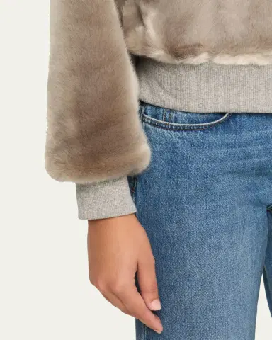FAZ Short Faux-Fur Bomber Jacket | Thumbnail 5