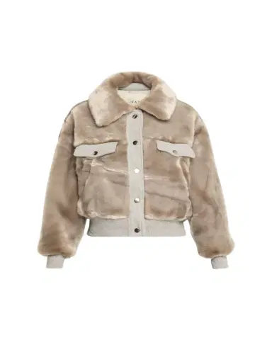 FAZ Short Faux-Fur Bomber Jacket | Thumbnail 1