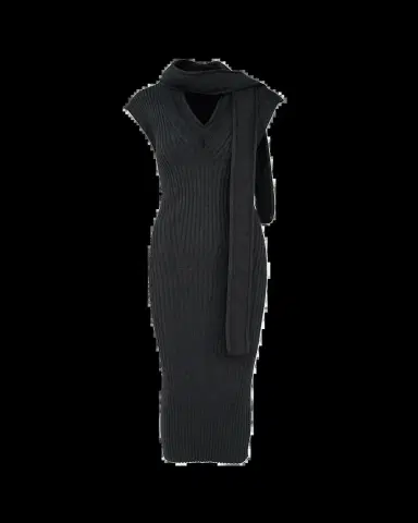 Aisling Camps Scarf-Neck Sleeveless Rib Knit Midi Dress | Thumbnail 2 Aisling Camps Scarf-Neck Sleeveless Rib Knit Midi Dress | Thumbnail 2