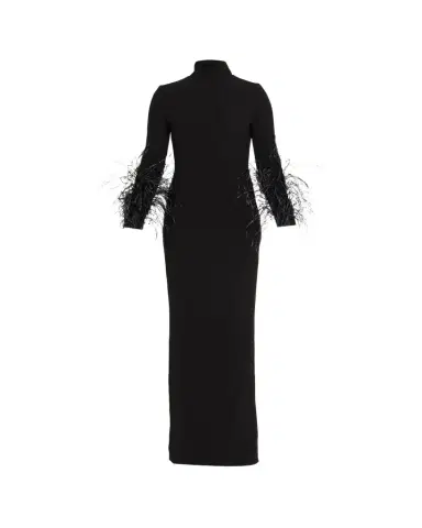 16Arlington Arios Long-Sleeve Feather-Trim Gown | Thumbnail 1