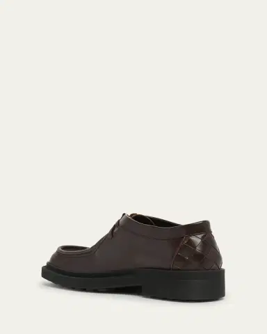 Bottega Veneta Men's Ben Intrecciato-Back Leather Derby Shoes | Thumbnail 5