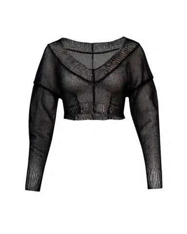 Aisling Camps Gossamer Sheer Knit Crop V-Neck Sweater | Thumbnail 1 Aisling Camps Gossamer Sheer Knit Crop V-Neck Sweater | Thumbnail 1