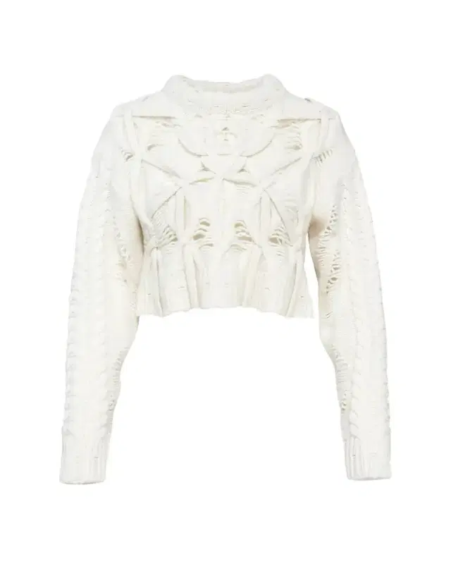 Aisling Camps Briar Deconstructed Cable Knit Crop Sweater