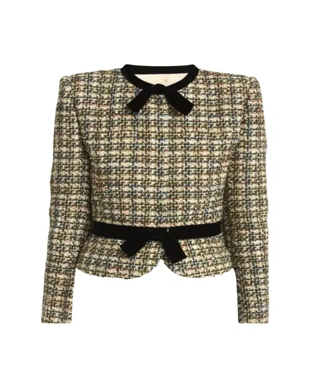 Velvet Bow Tweed Jacket