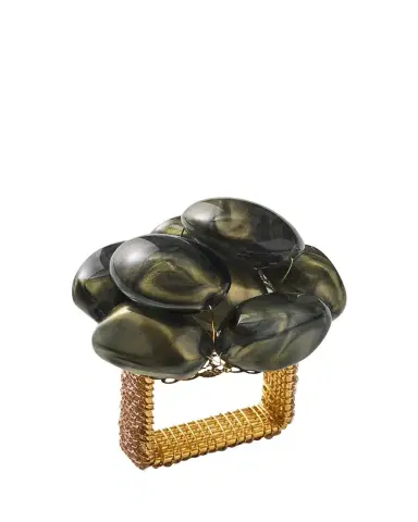 Kim Seybert Bonton Beaded Napkin Ring, Gray | Thumbnail 1