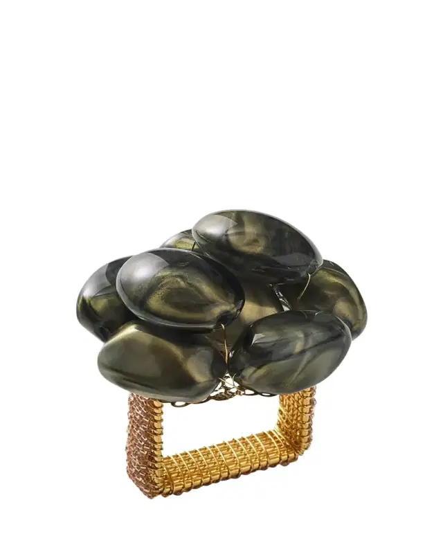 Kim Seybert Bonton Beaded Napkin Ring, Gray